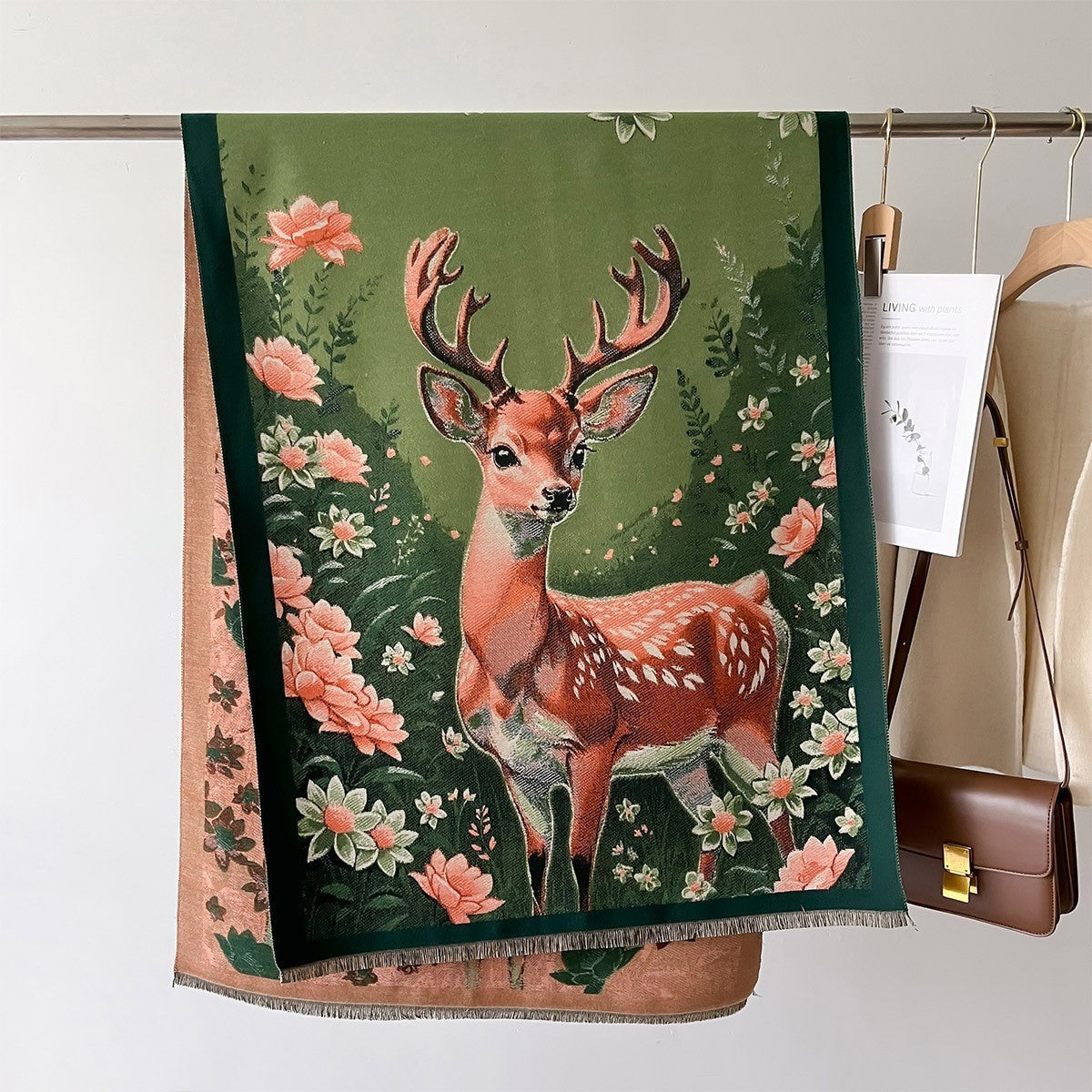 Autumn And Winter New Cashmere-like Thickened Oil Painting Jacquard Scarf