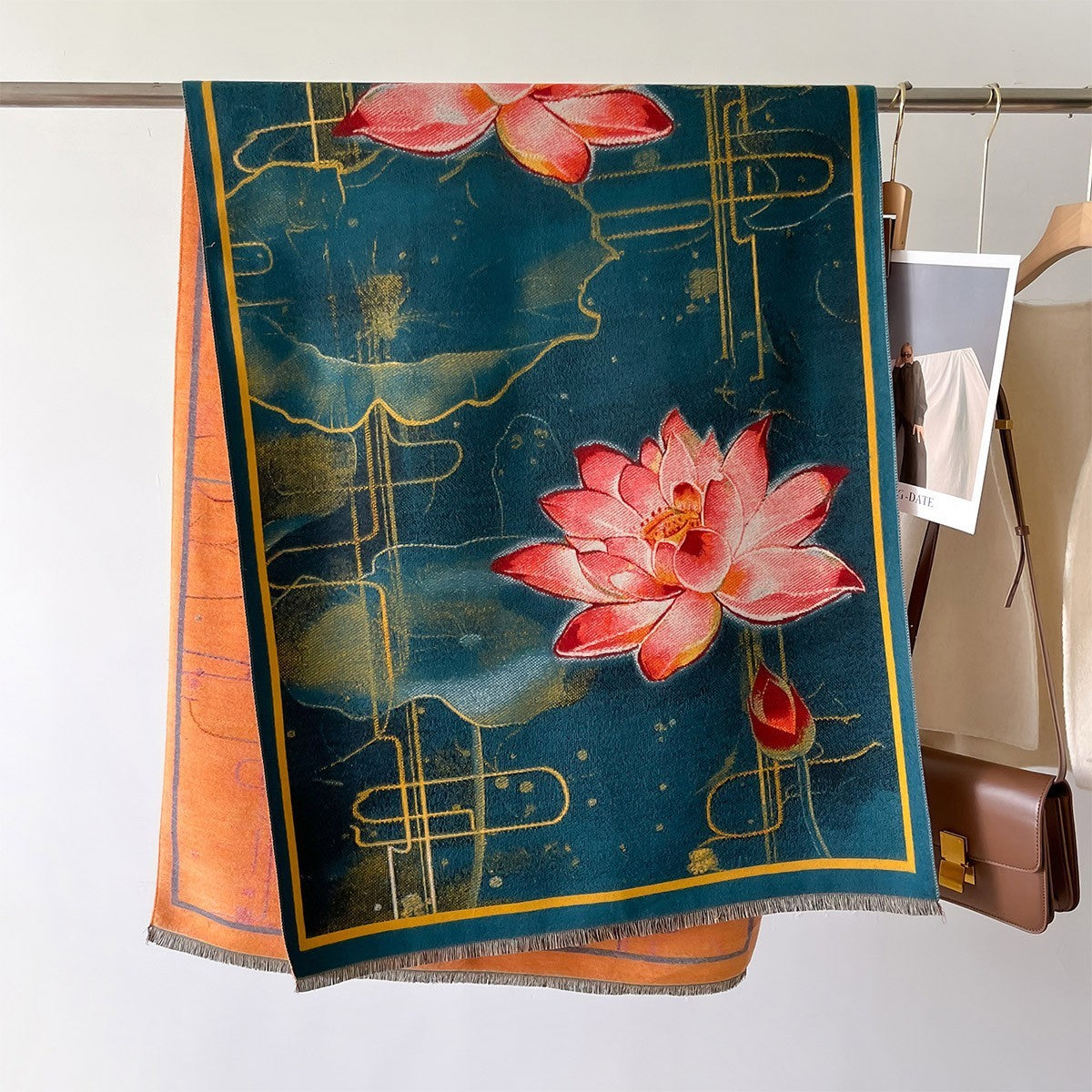 Autumn And Winter New Cashmere-like Thickened Oil Painting Jacquard Scarf