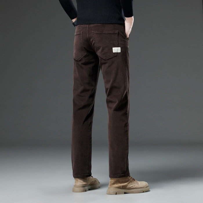بنطال جديد من قماش مخملي بقصّة مستقيمة وقصّة Slim Fit، يناسب جميع المقاسات