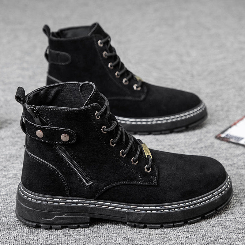 Round toe side zipper casual Martin boots