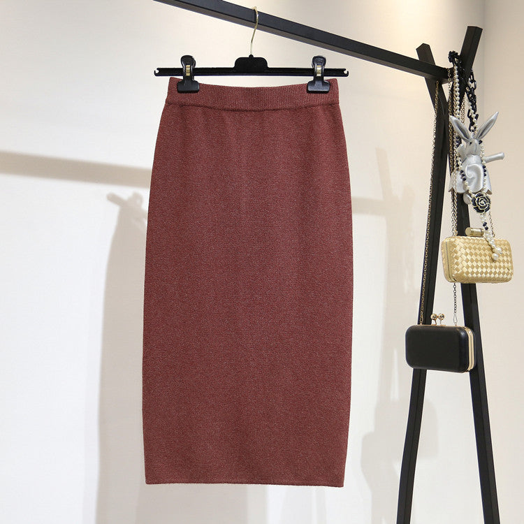 High waist knitted skirt