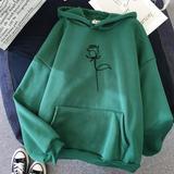 Candy Black Rose Print Sport Hoodie