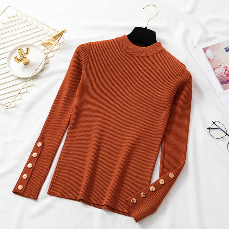 Long-sleeved Sweater Women's Autumn Short Slim Slimming Bottoming Shirt