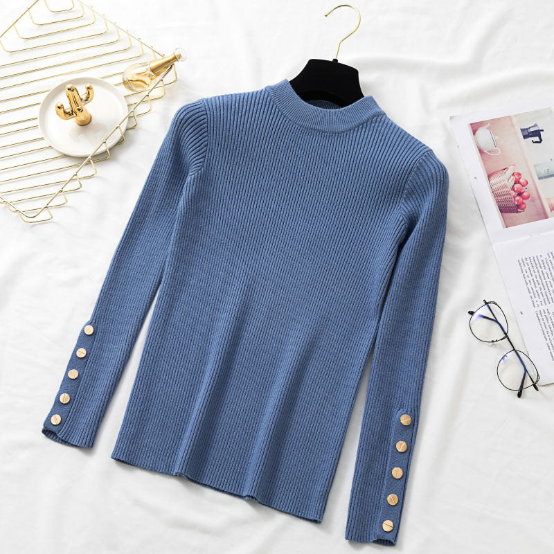 Long-sleeved Sweater Women's Autumn Short Slim Slimming Bottoming Shirt