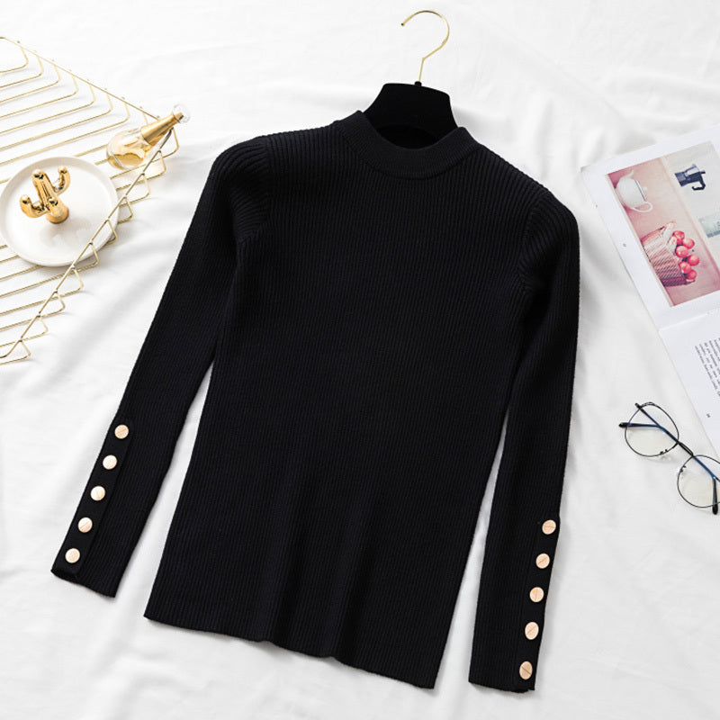 Long-sleeved Sweater Women's Autumn Short Slim Slimming Bottoming Shirt