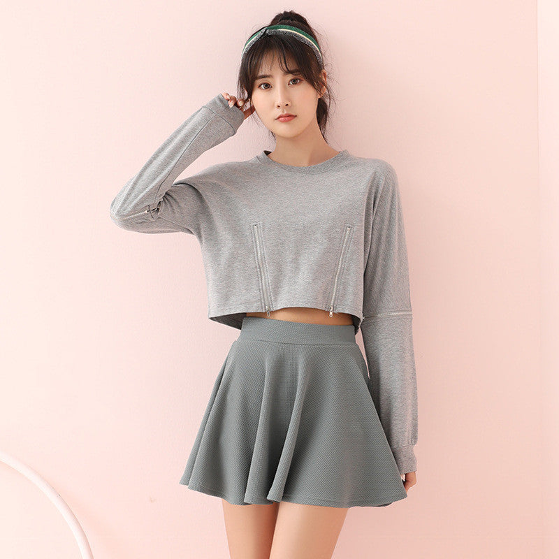 Spring Skirt With High Waist and A-line Is Thin
