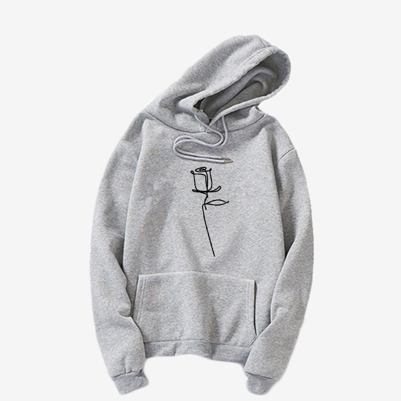 Candy Black Rose Print Sport Hoodie