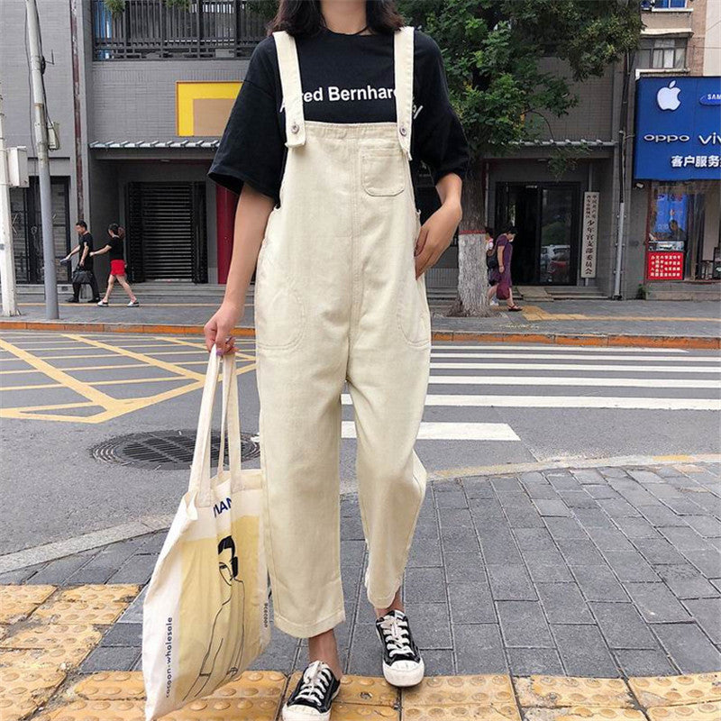 The Korean Version Of The Outer Jumpsuit Trousers Is Loose And Thin And Straight
