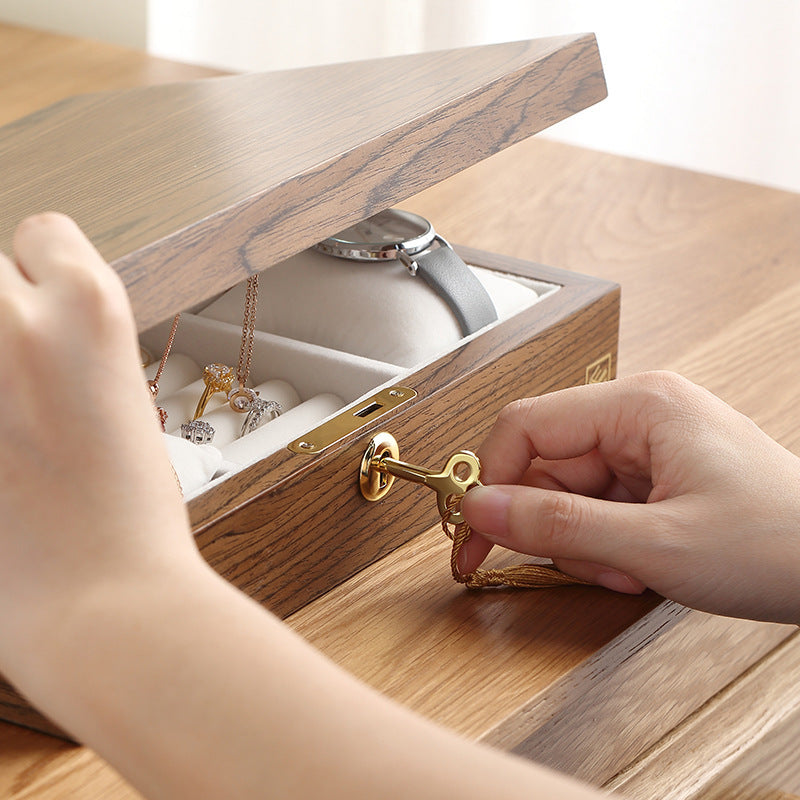 Necklace Jewellery With Lock Solid Wood Hand