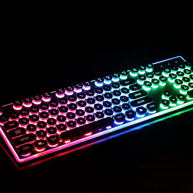 Forerunner Gx60 Punk Manipulator Feel Glowing Retro Gaming Computer Usb Wired Chicken Keyboard Wholesale