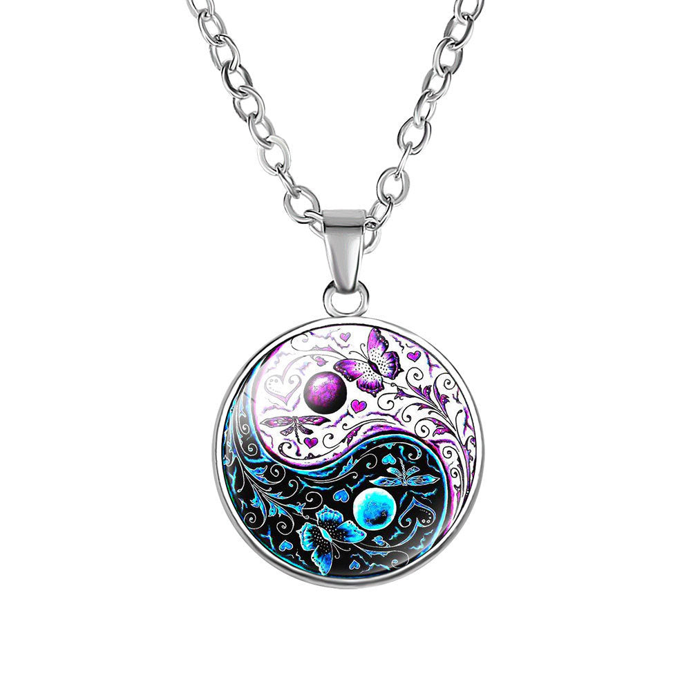 Bagua Diagram Time Gem Pendant Necklace