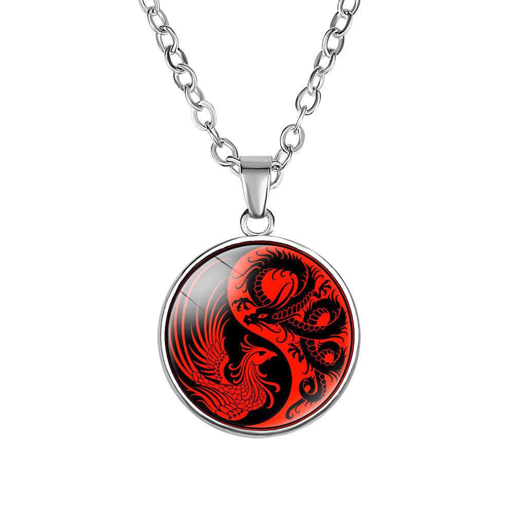 Bagua Diagram Time Gem Pendant Necklace