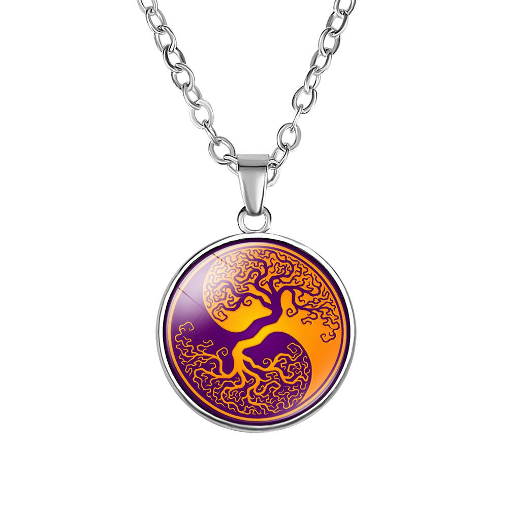 Bagua Diagram Time Gem Pendant Necklace