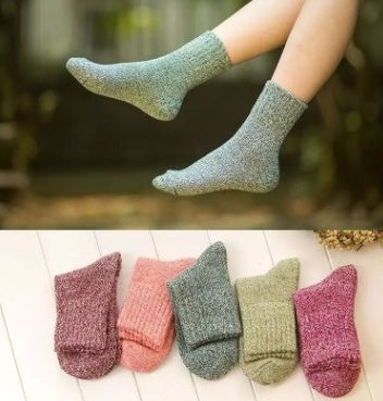 Autumn and winter thickening warm thick line rabbit hair socks Japanese tube cute adult female socks