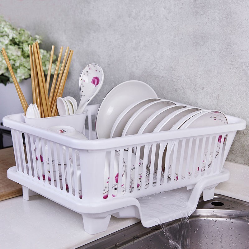 Kitchen drain dish rack
