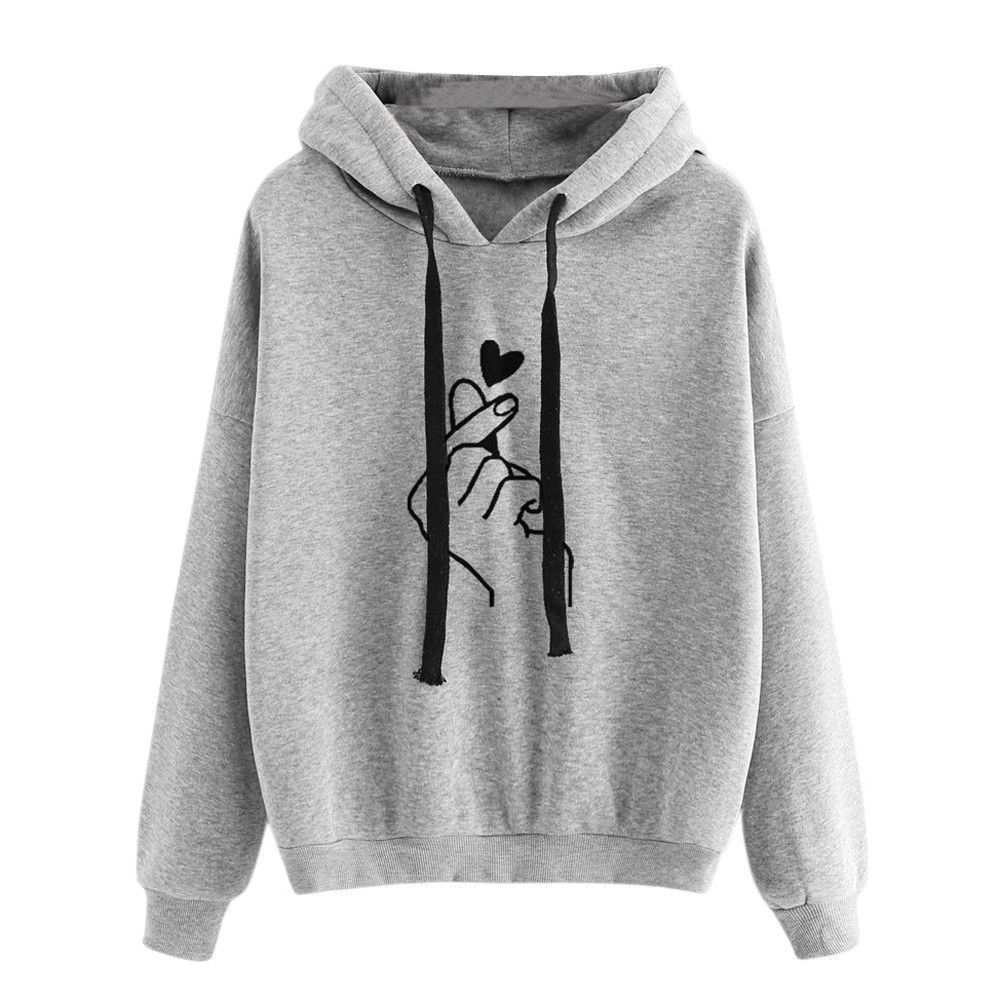 Finger-shaped printed loose-fitting sweater top