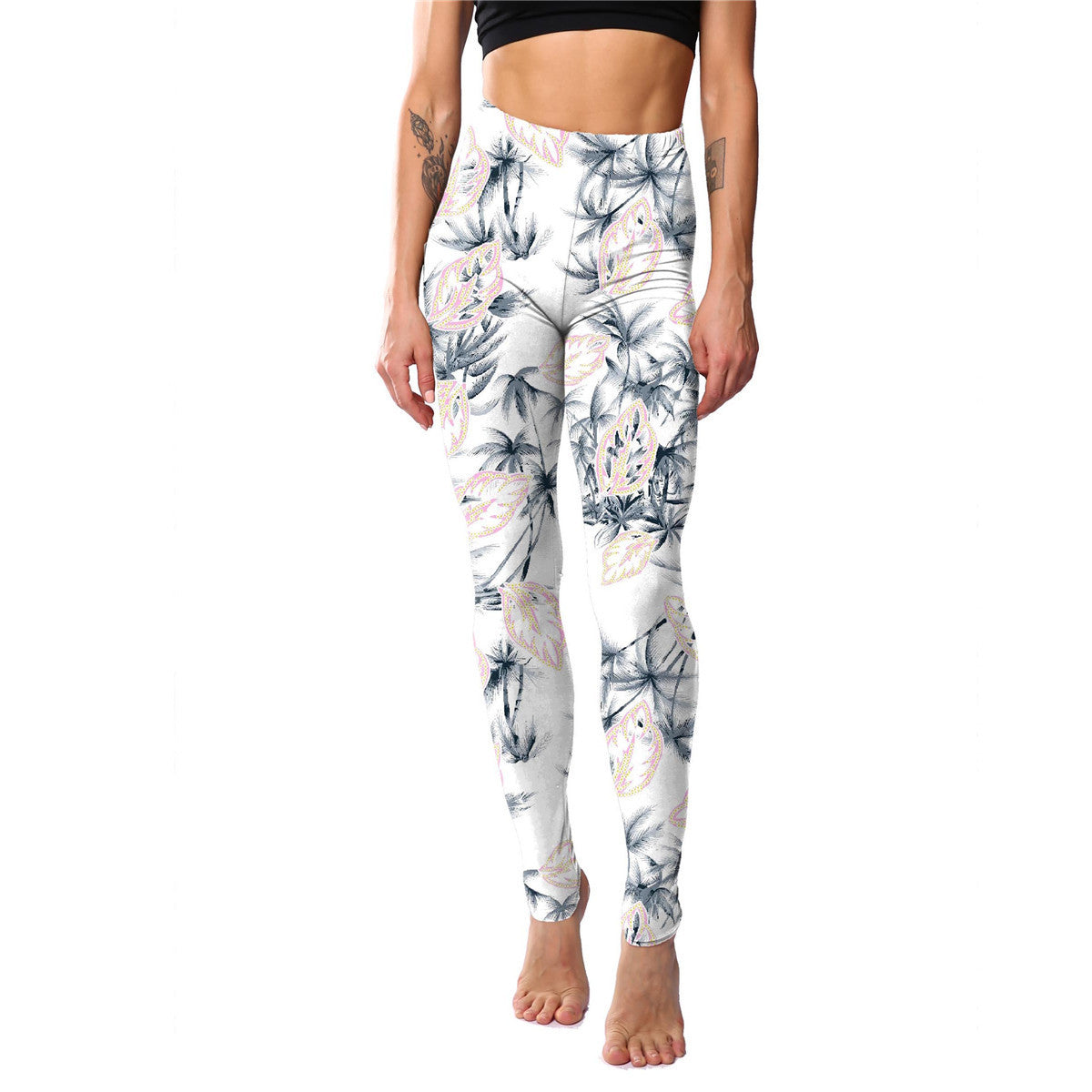 Powder Blue Paisley Print Leggings
