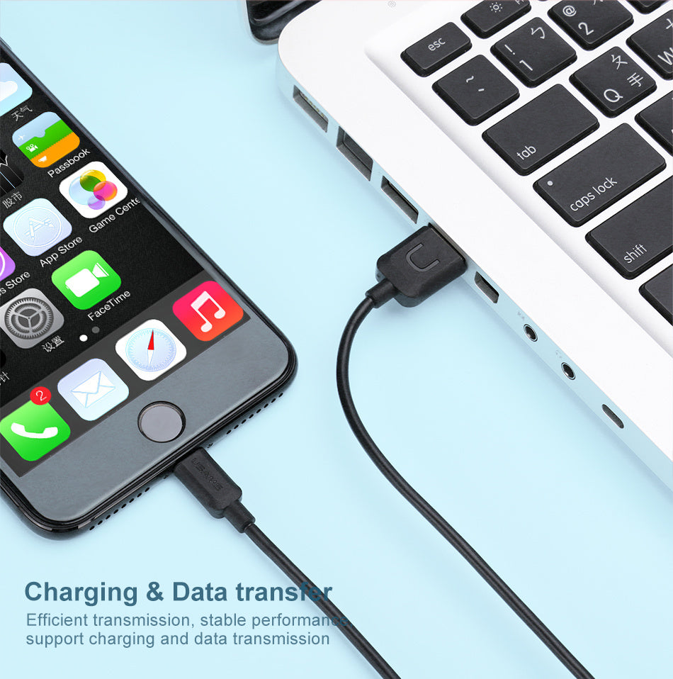 متوافق مع كابل USB لشاحن X 8 7 6 6s Plus 5 5s SE، كابل بيانات USB للجوال 2A 1M لكابل Lightning