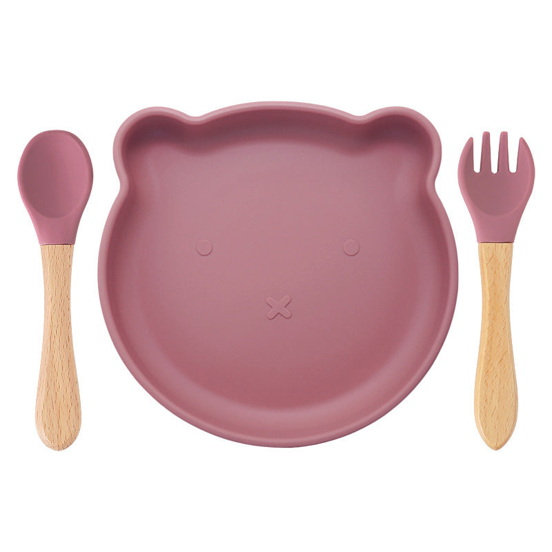 مجموعة أدوات المائدة للمكملات الغذائية من السيليكون Spork Baby Products أدوات المائدة المصنوعة من السيليكون على شكل دب