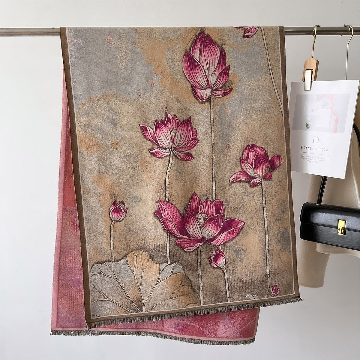 Autumn And Winter New Cashmere-like Thickened Oil Painting Jacquard Scarf