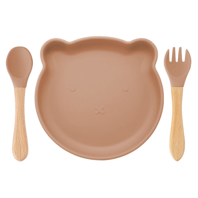 مجموعة أدوات المائدة للمكملات الغذائية من السيليكون Spork Baby Products أدوات المائدة المصنوعة من السيليكون على شكل دب