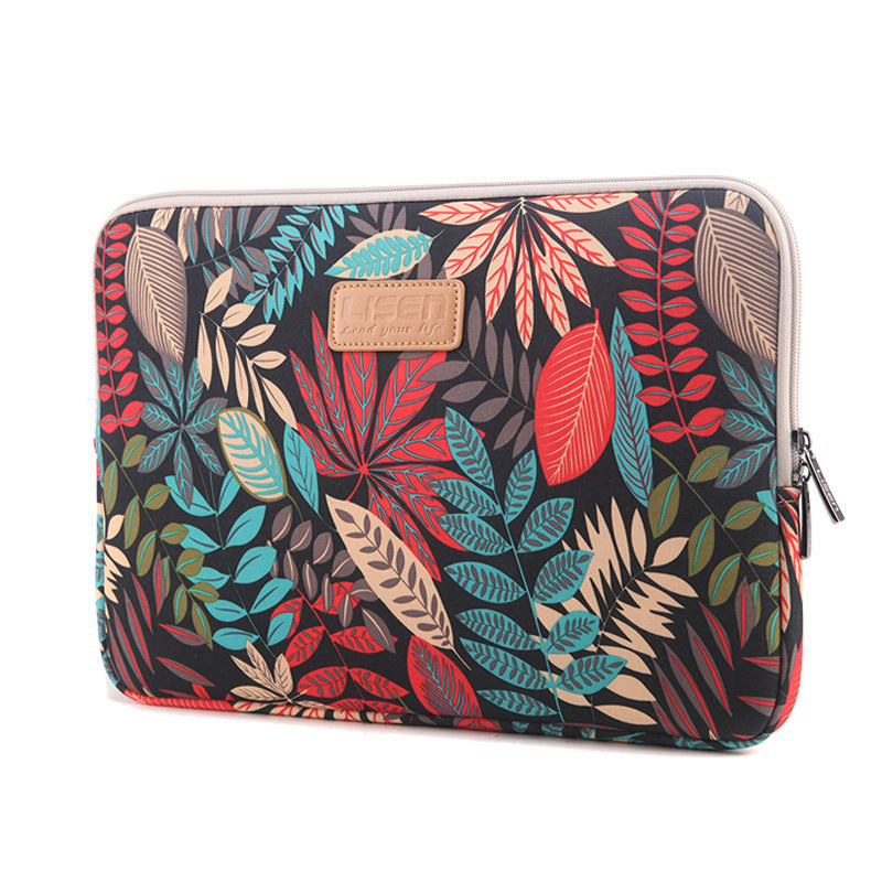 LISEN Colorful Leaf Notebook Sleeve Bag Inch 15.6 Inch Computer Bag
