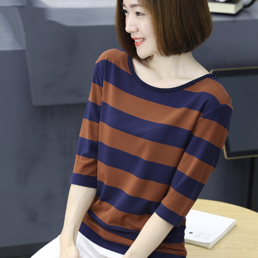 Women's round neck bottoming shirt
