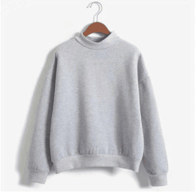 Korean solid color plus velvet sweater ladies