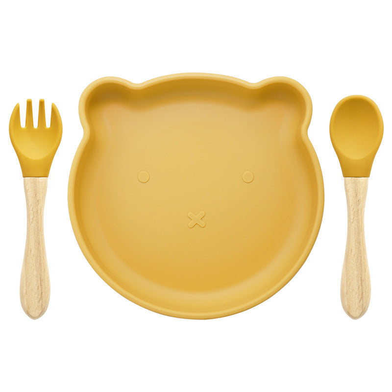 مجموعة أدوات المائدة للمكملات الغذائية من السيليكون Spork Baby Products أدوات المائدة المصنوعة من السيليكون على شكل دب