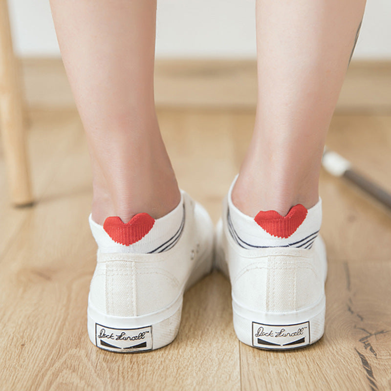 Sweet Trend New Ankle Three-dimensional Love Women's Socks