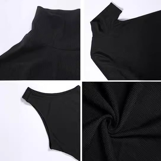 جمبسوت نسائي ضيق محبوك بأكمام طويلة