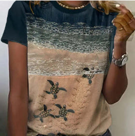 Camiseta de manga corta con estampado 3D para mujer Wish