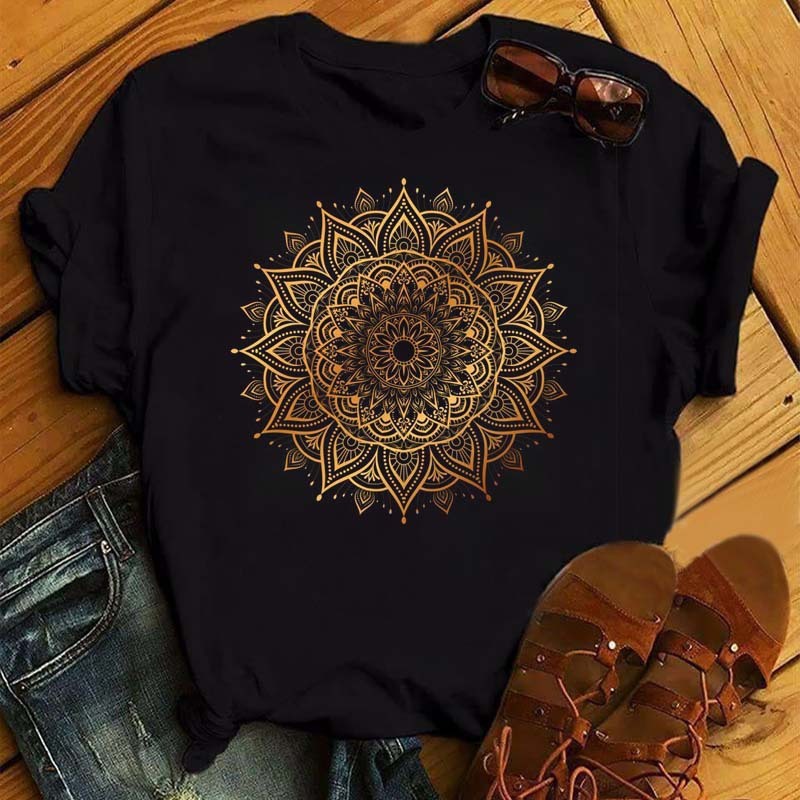 Nueva camiseta sencilla estampada en color negro