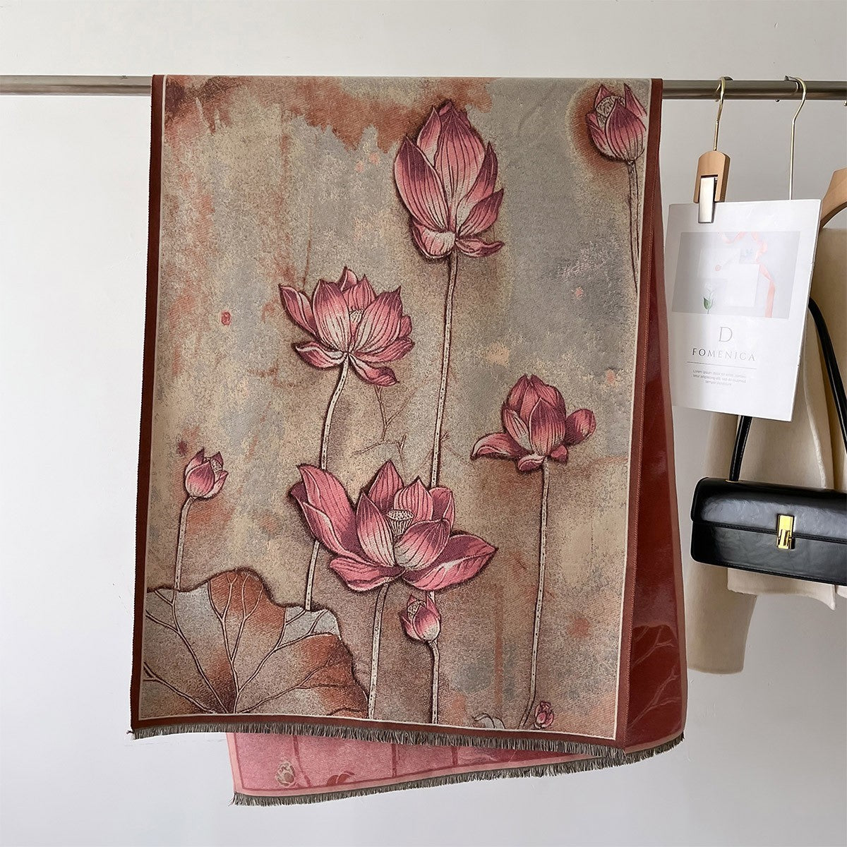 Autumn And Winter New Cashmere-like Thickened Oil Painting Jacquard Scarf