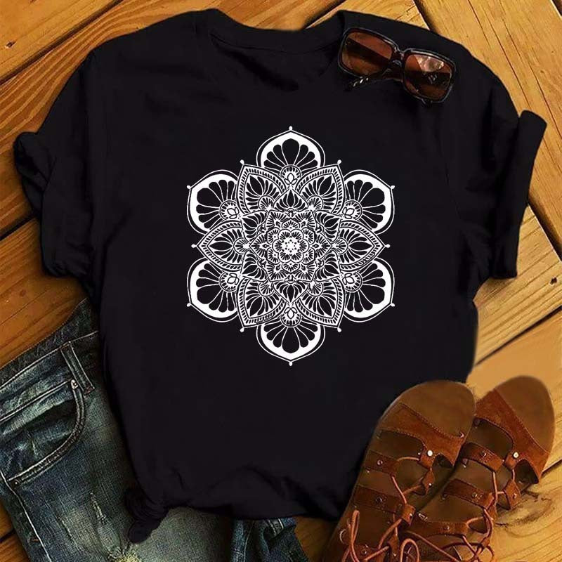 Nueva camiseta sencilla estampada en color negro