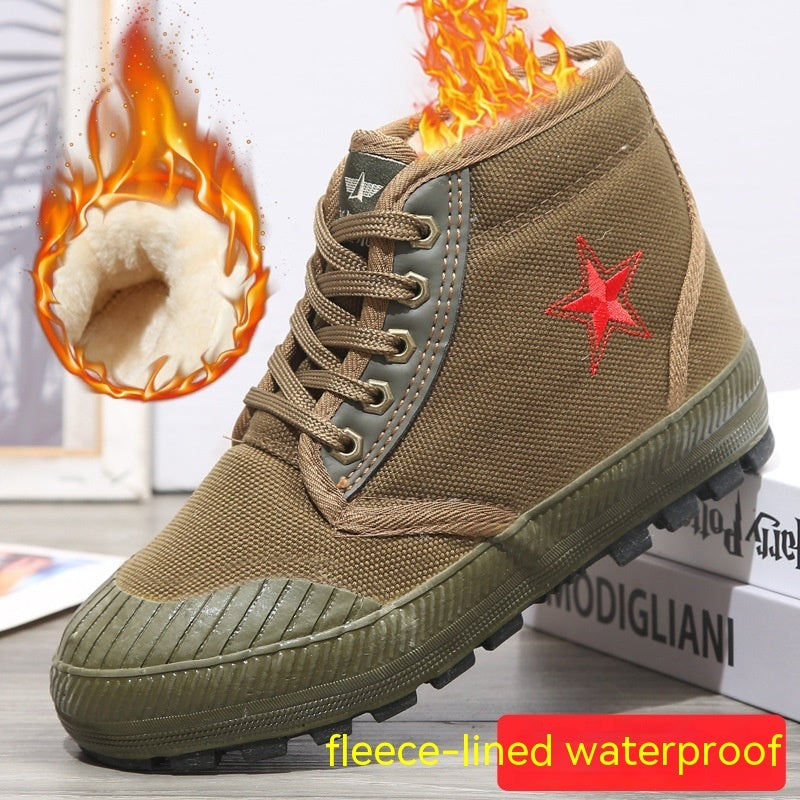 Non-slip Labor Protection Rubber Shoes Fleece-lined