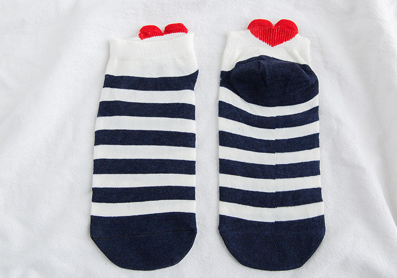 Sweet Trend New Ankle Three-dimensional Love Women's Socks