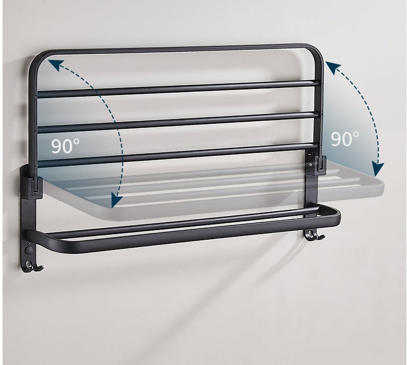 Towel Rack Bathroom Shelf Wall-mounted Without Perforation
