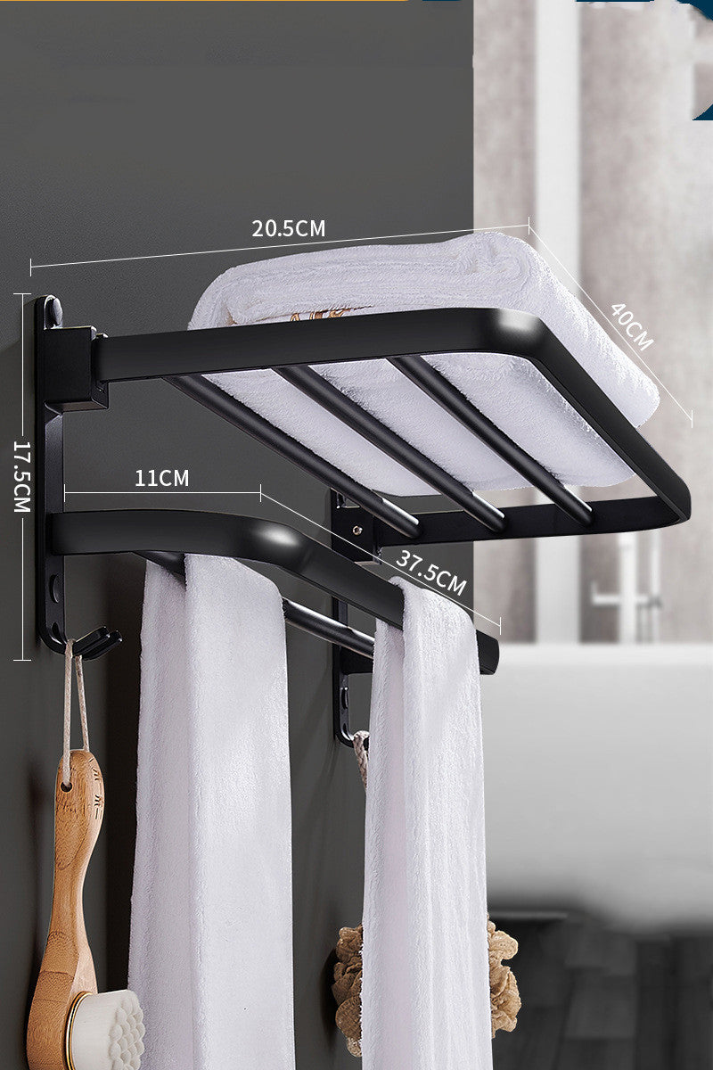 Towel Rack Bathroom Shelf Wall-mounted Without Perforation