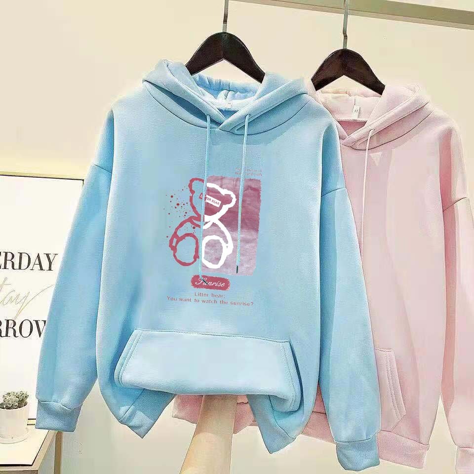 Plus Velvet Western Style Student Age Reduction Ins Super Fire Loose Embroidered Hood
