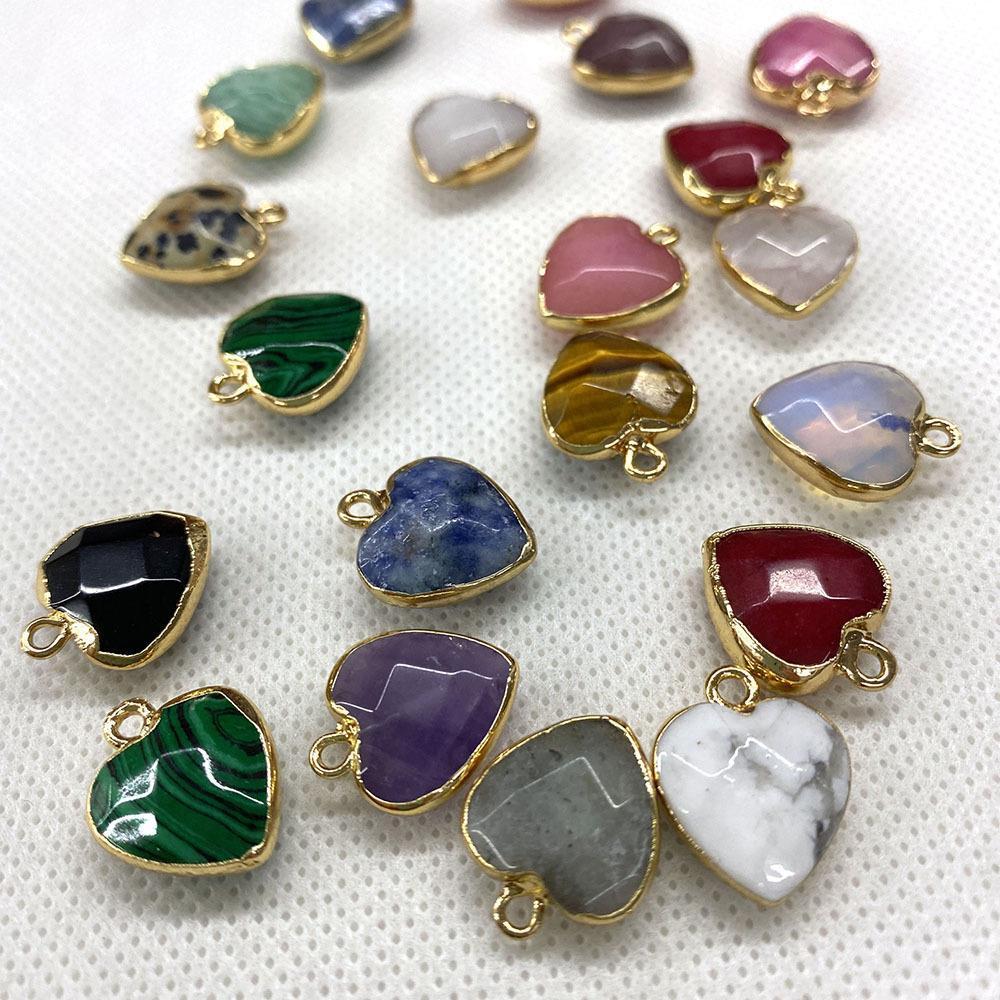Natural Stone Faceted Malachite 15 X18mm Heart-shaped Tigereye Pendant