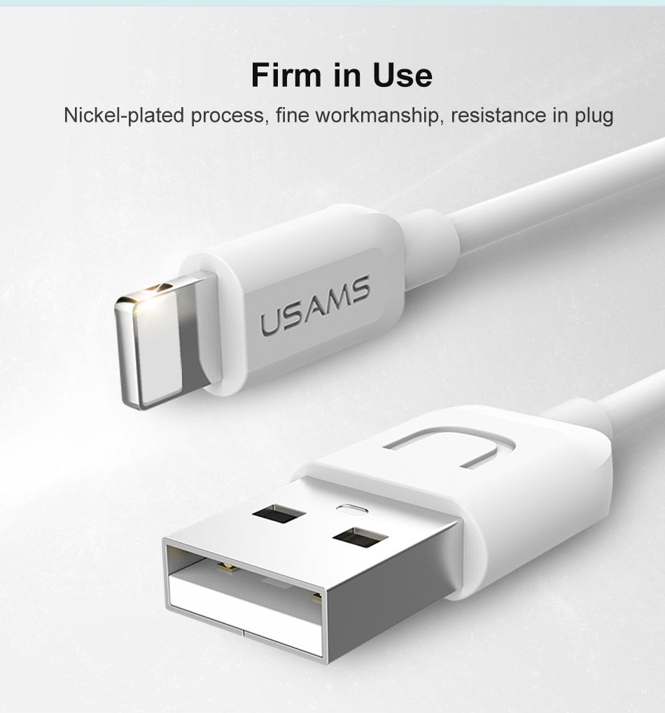 متوافق مع كابل USB لشاحن X 8 7 6 6s Plus 5 5s SE، كابل بيانات USB للجوال 2A 1M لكابل Lightning