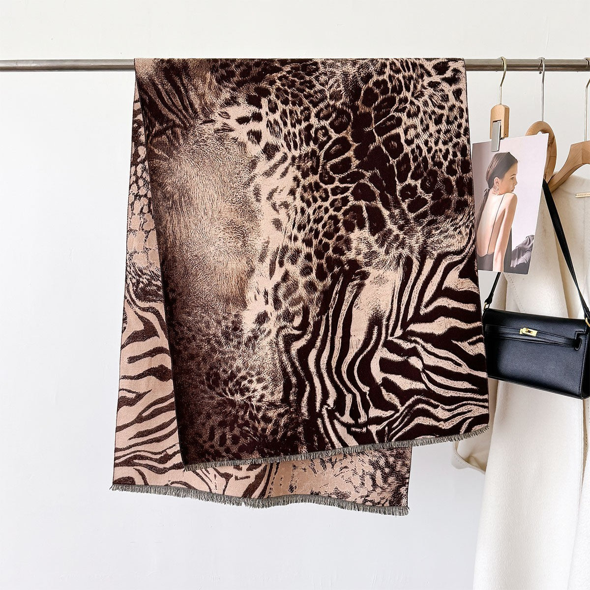 Autumn And Winter New Cashmere-like Thickened Oil Painting Jacquard Scarf
