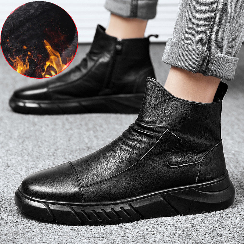 Plush Fall/Winter British Style High-Top Snow Shoes
