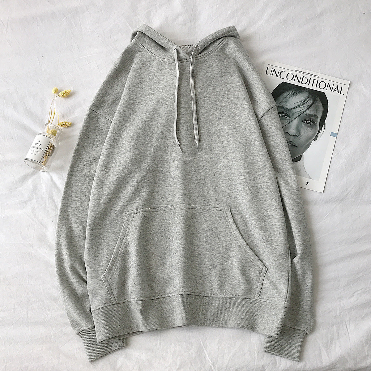 Couple's solid color sweater men's autumn tide brand flow