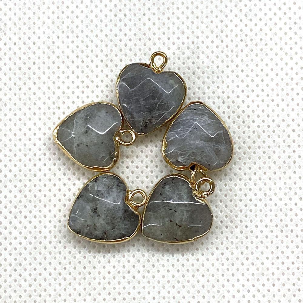 Natural Stone Faceted Malachite 15 X18mm Heart-shaped Tigereye Pendant
