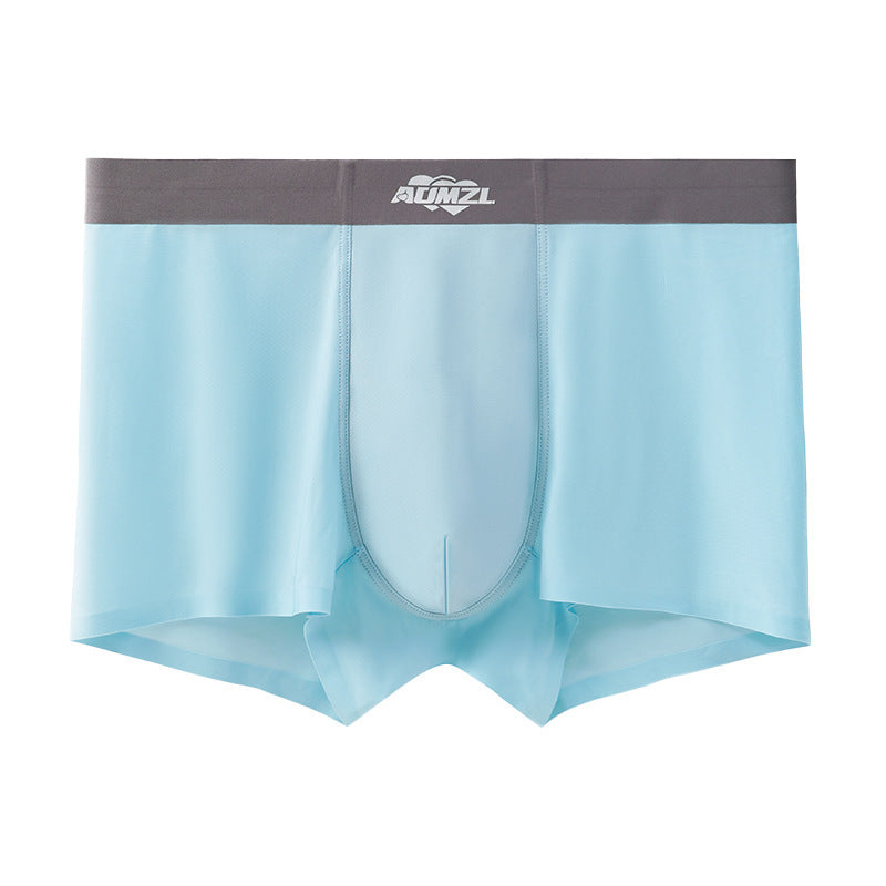 ملابس داخلية رجالية من Zhongshan Underwear مصنوعة من الحرير الجليدي بدون درزات وسراويل فضفاضة وناعمة