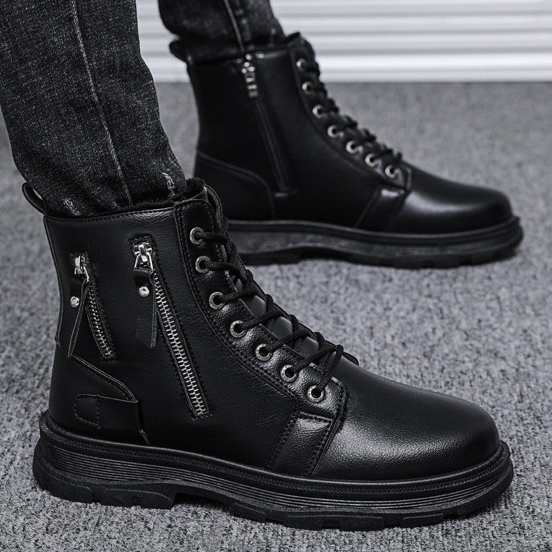 Winter Men's Shoes New Fashion Leather Boots Men's Casual Trend