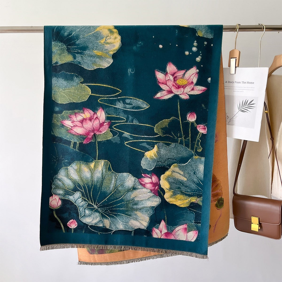 Autumn And Winter New Cashmere-like Thickened Oil Painting Jacquard Scarf