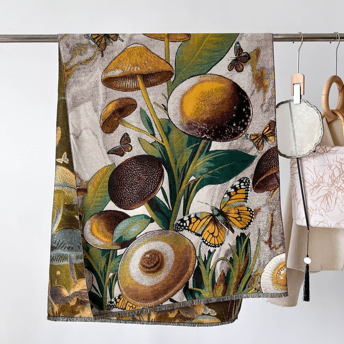 Autumn And Winter New Cashmere-like Thickened Oil Painting Jacquard Scarf